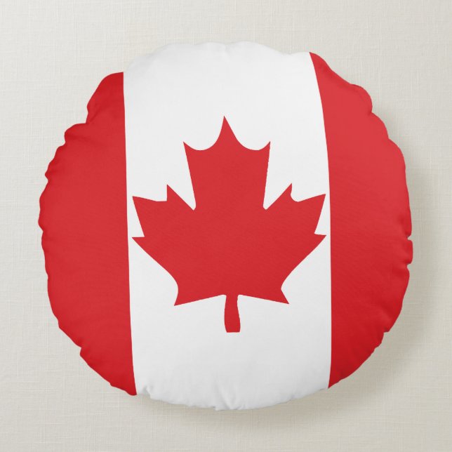 Coussins Ronds Drapeau canadien (Devant)