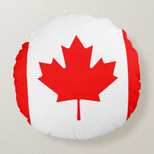 Coussins Ronds Drapeau canadien