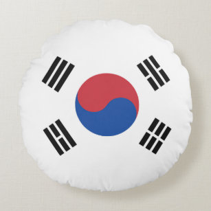 Coussins Ronds Drapeau Corée du Sud