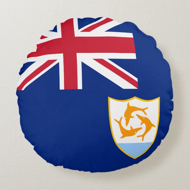 Coussins Ronds Drapeau d'Anguilla (Devant)