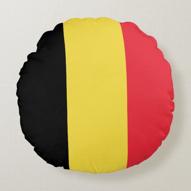 Coussins Ronds Drapeau de Belgique (Devant)