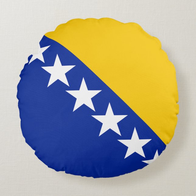 Coussins Ronds Drapeau de BiH (Devant)