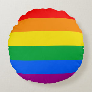 Coussins Ronds Drapeau de fierté arc-en-ciel LGBTQ+
