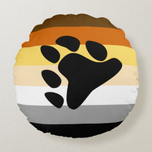 Coussins Ronds Drapeau de fierté de l'ours avec patte