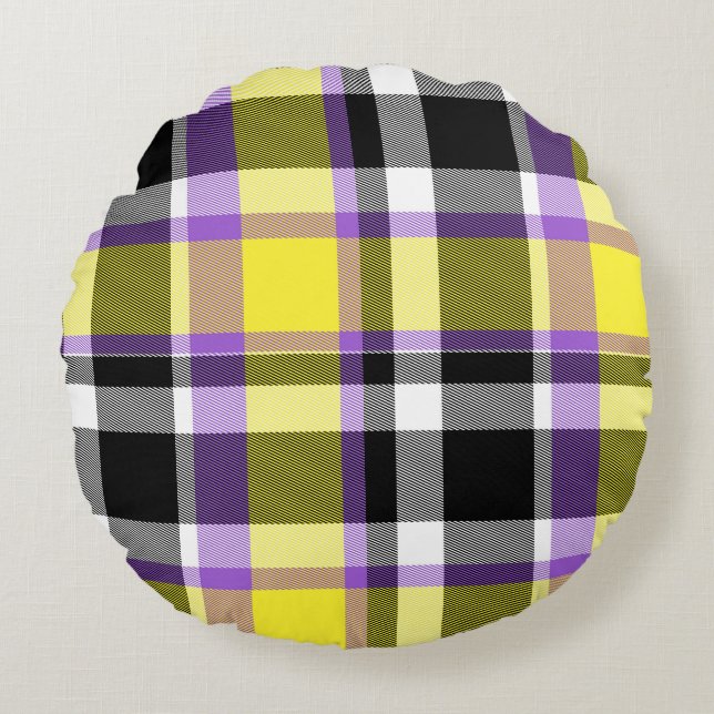 Coussins Ronds Drapeau de fierté éclectique boho non binaire à ca (Devant)