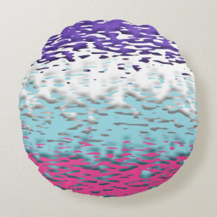 Coussins Ronds Drapeau de fierté multisexuel funky trippy ondulé