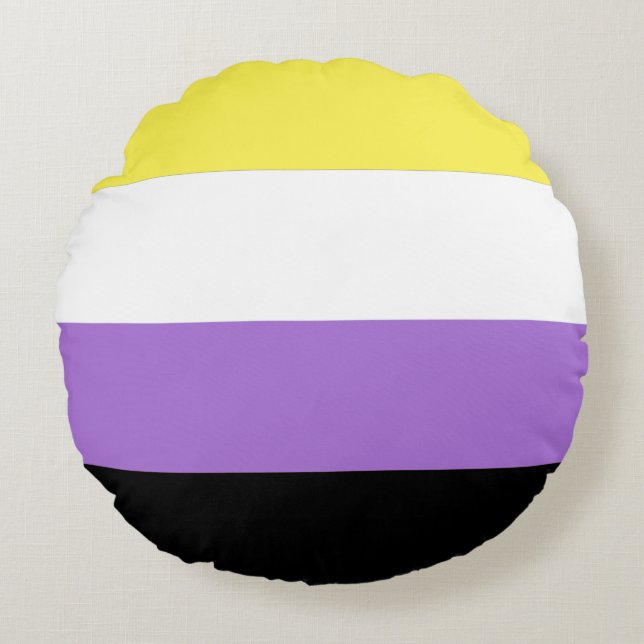 Coussins Ronds Drapeau de fierté non binaire (Devant)
