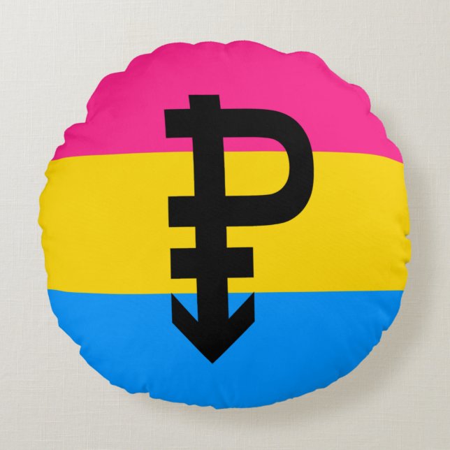 Coussins Ronds Drapeau de fierté pansexuelle (Devant)