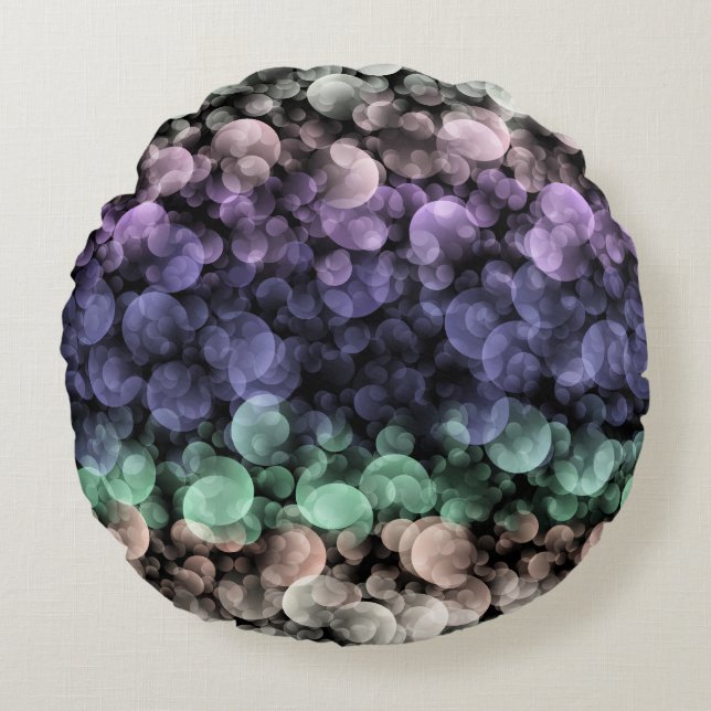 Coussins Ronds Drapeau de fierté Uingender Boho Groovy Bulles Écl (Devant)