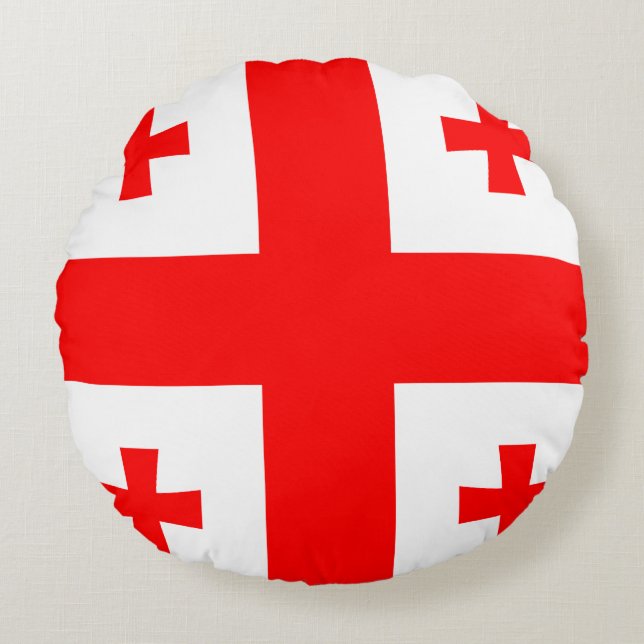 Coussins Ronds Drapeau de Géorgie (Devant)