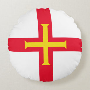 Coussins Ronds Drapeau de Guernesey