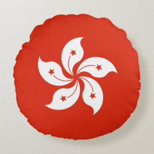 Coussins Ronds Drapeau de Hong Kong