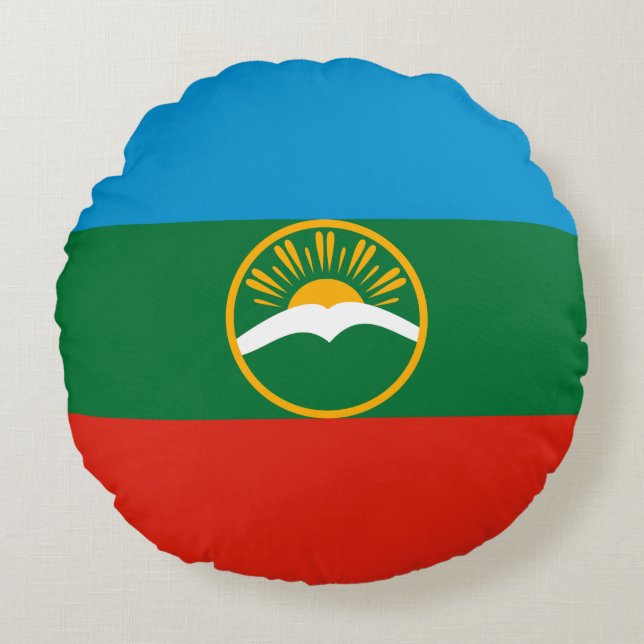 Coussins Ronds Drapeau de Karachay Cherkessie (Devant)