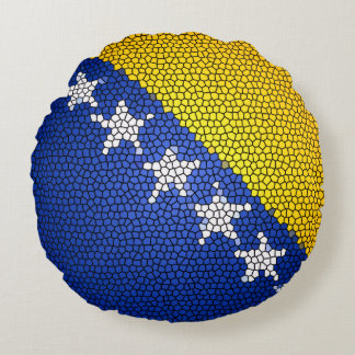 Coussins Ronds Drapeau de la Bosnie-Herzégovine Décoration patrio