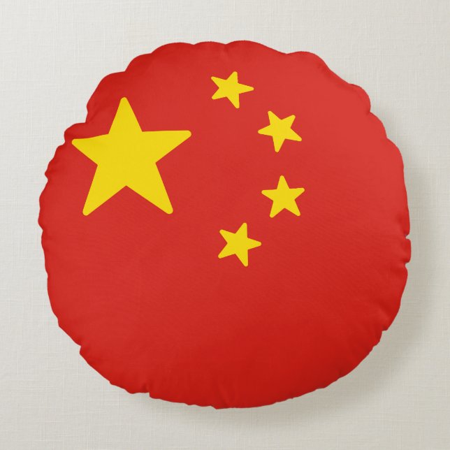 Coussins Ronds Drapeau de la Chine (Devant)