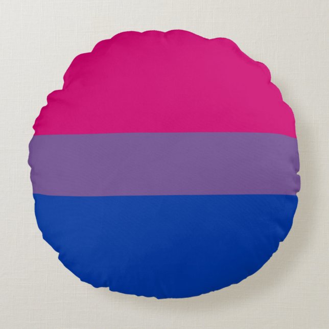 Coussins Ronds Drapeau de la fierté bisexuelle (Devant)