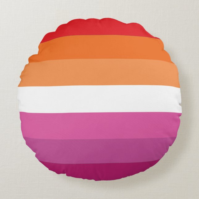 Coussins Ronds Drapeau de la fierté lesbienne (Devant)