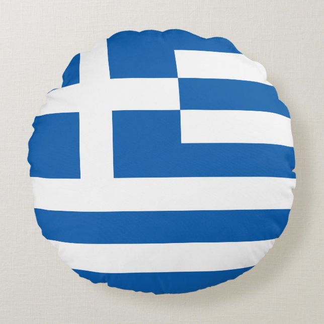 Coussins Ronds Drapeau de la Grèce (Devant)