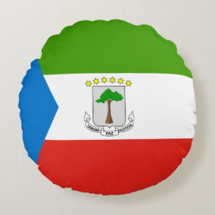 Coussins Ronds Drapeau de la Guinée équatoriale