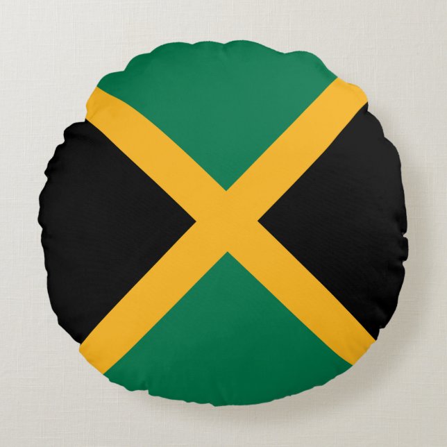 Coussins Ronds Drapeau de la Jamaïque (Devant)