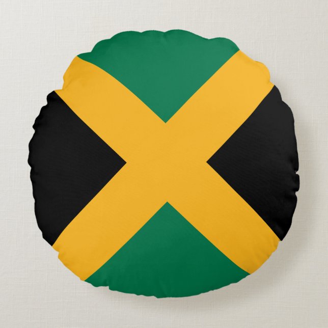 Coussins Ronds Drapeau de la Jamaïque (Devant)