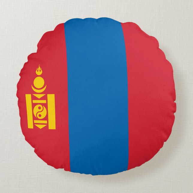 Coussins Ronds Drapeau de la Mongolie (Devant)