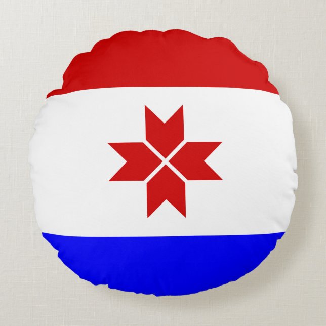 Coussins Ronds Drapeau de la Mordovie (Devant)