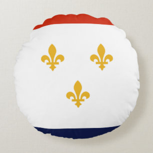 Coussins Ronds Drapeau de la Nouvelle-Orléans (Louisiane)