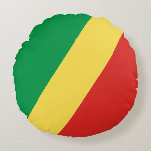 Coussins Ronds Drapeau de la République du Congo
