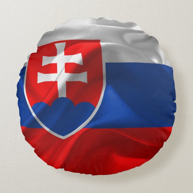 Coussins Ronds Drapeau de la Slovaquie (Devant)