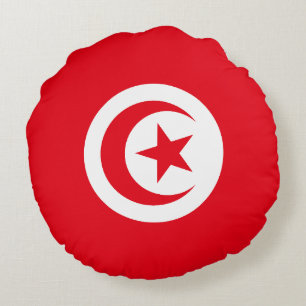 Coussins Ronds Drapeau de la Tunisie
