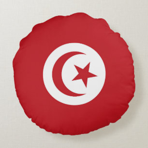 Coussins Ronds Drapeau de la Tunisie