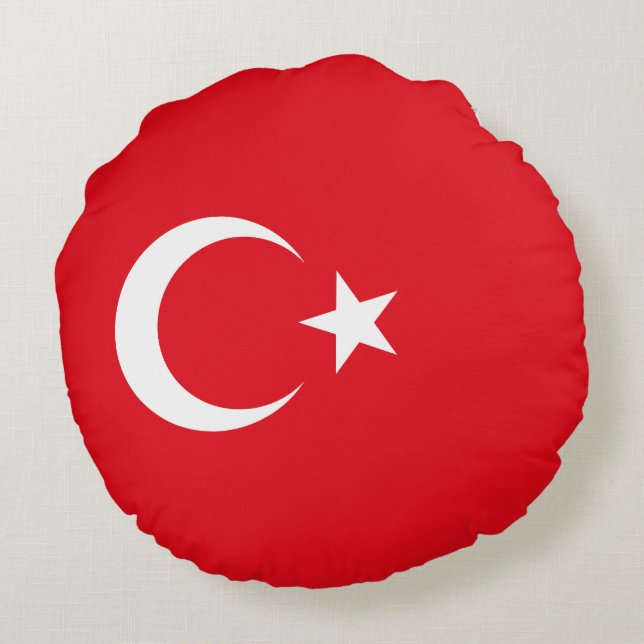 Coussins Ronds Drapeau de la Turquie (Dos)