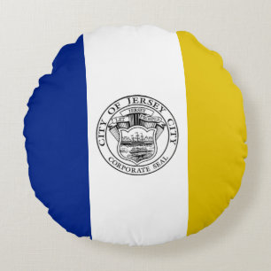 Coussins Ronds Drapeau de la ville de Jersey (New Jersey)
