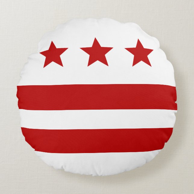 Coussins Ronds Drapeau de la ville de Washington (Devant)