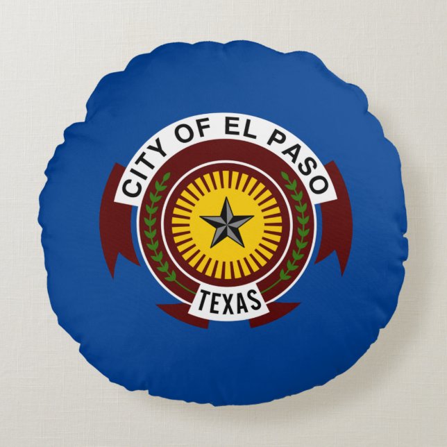 Coussins Ronds Drapeau de la ville d'El Paso (Texas) (Devant)