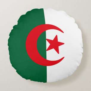 Coussins Ronds Drapeau de l'Algérie
