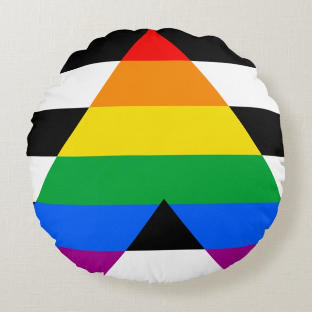 Coussins Ronds Drapeau de l'allié LGBTQ+ (Devant)
