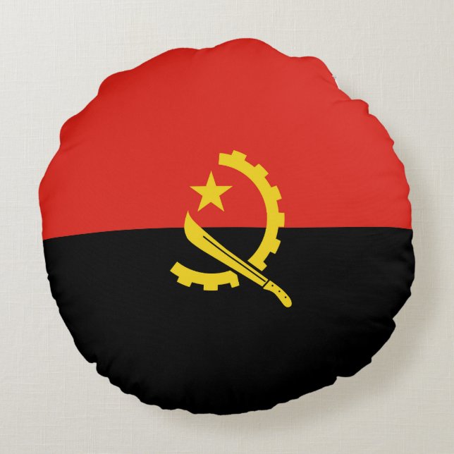 Coussins Ronds Drapeau de l'Angola (Dos)