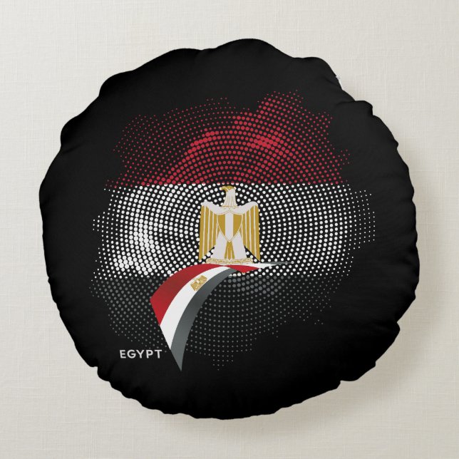 Coussins Ronds Drapeau de l'Égypte (Dos)