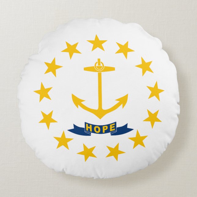 Coussins Ronds Drapeau de l'État de Rhode Island (Devant)