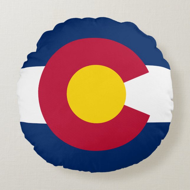 Coussins Ronds Drapeau de l'État du Colorado (Devant)