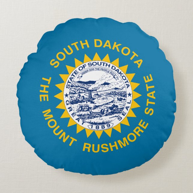 Coussins Ronds Drapeau de l'État du Dakota du Sud (Devant)