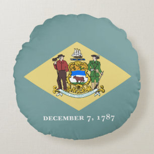Coussins Ronds Drapeau de l'État du Delaware