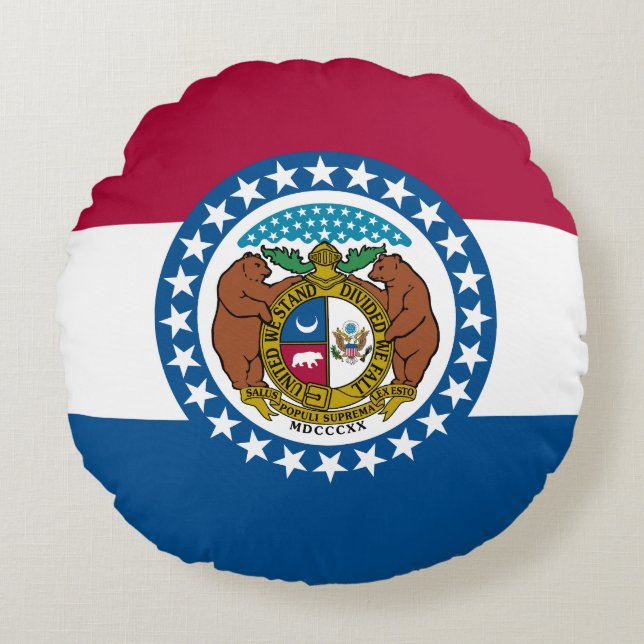 Coussins Ronds Drapeau de l'État du Missouri (Devant)