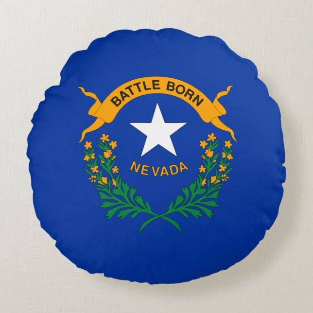 Coussins Ronds Drapeau de l'État du Nevada (Devant)