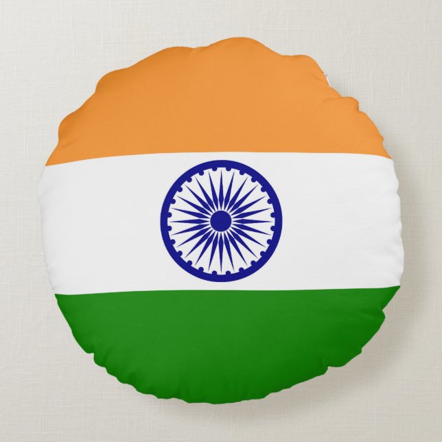 Coussins Ronds Drapeau de l'Inde (Dos)