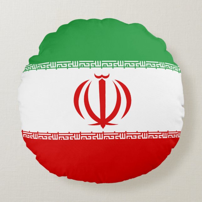 Coussins Ronds Drapeau de l'Iran (Devant)