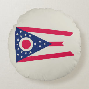 Coussins Ronds Drapeau de l'Ohio : la bannière Buckeye State