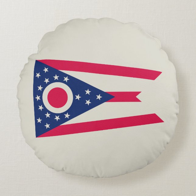 Coussins Ronds Drapeau de l'Ohio : la bannière Buckeye State (Devant)
